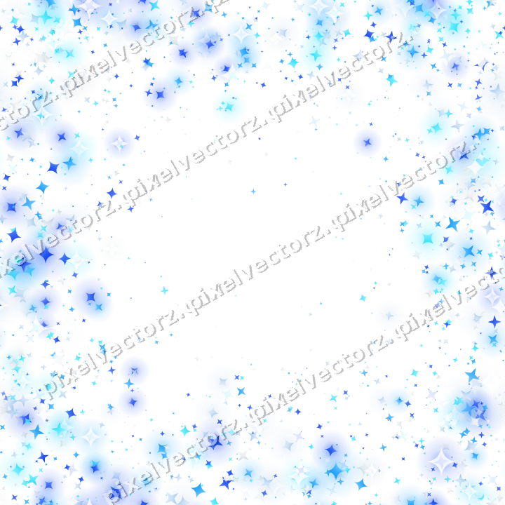 Seamless glitter wreath in cyan and blue on a transparent background
