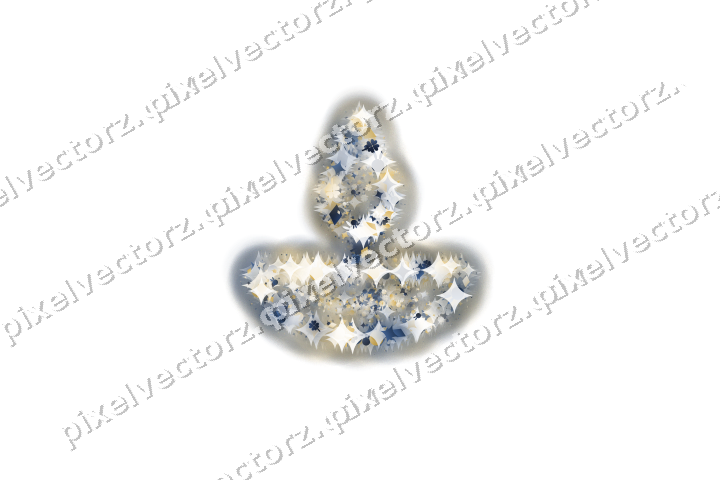 Seamless glitter diya lamp in dark blue on a transparent background