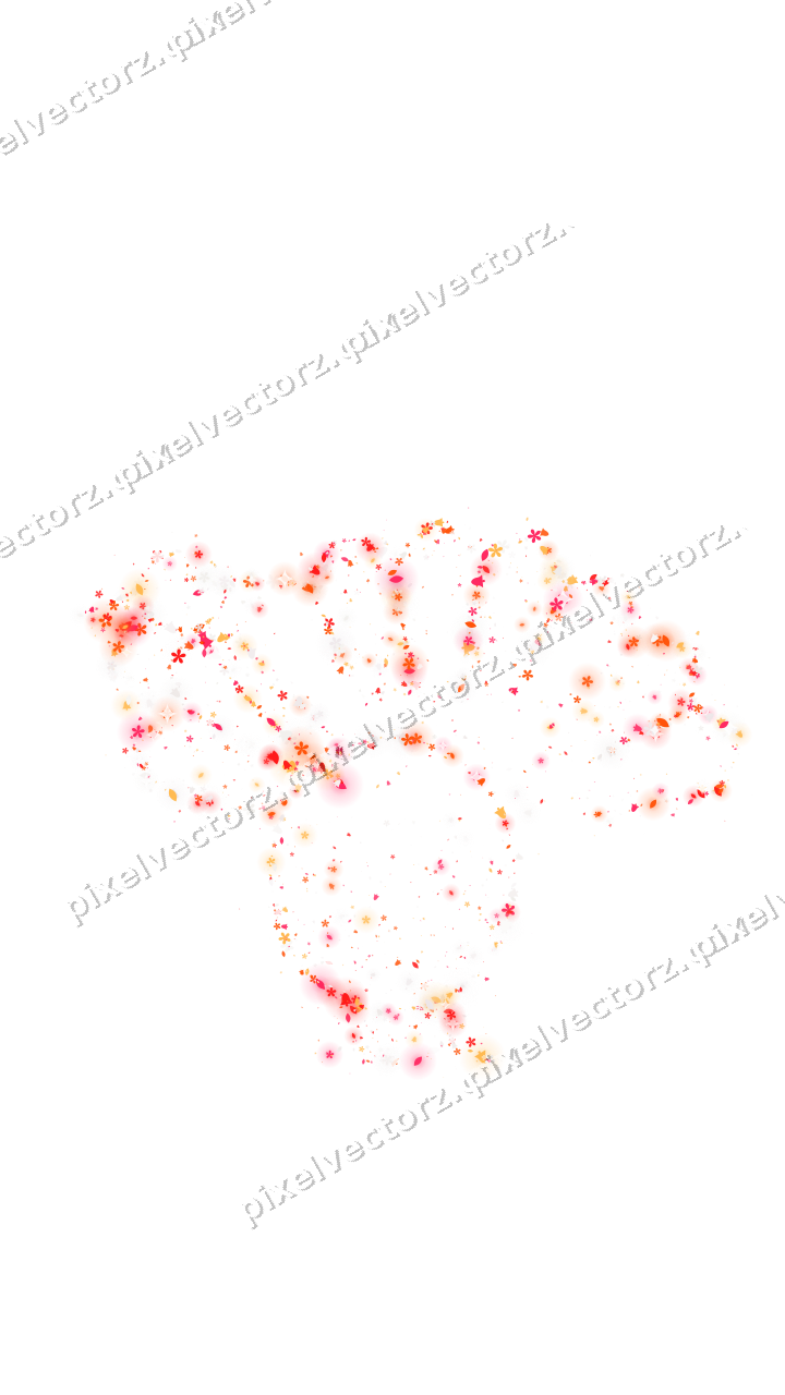 Seamless glitter turkey in red and orange on a transparent background