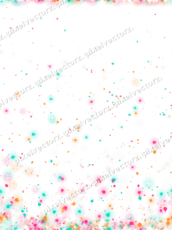 Seamless rising glitter of baubles in pink on a transparent background