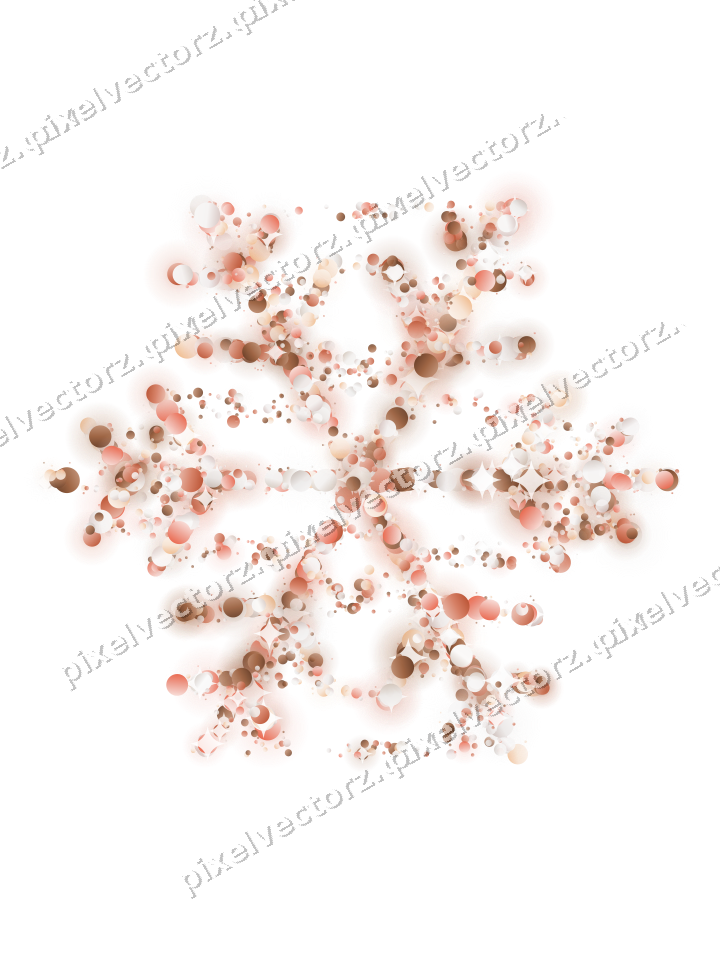 Seamless glitter snowflake of dots on a transparent background