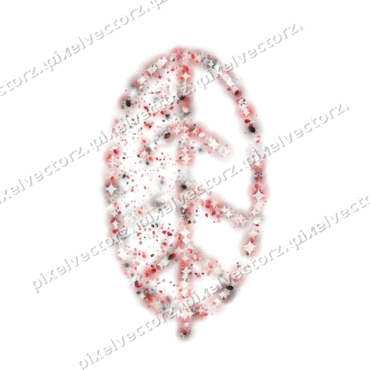 Seamless glitter leaf in red on a transparent background
