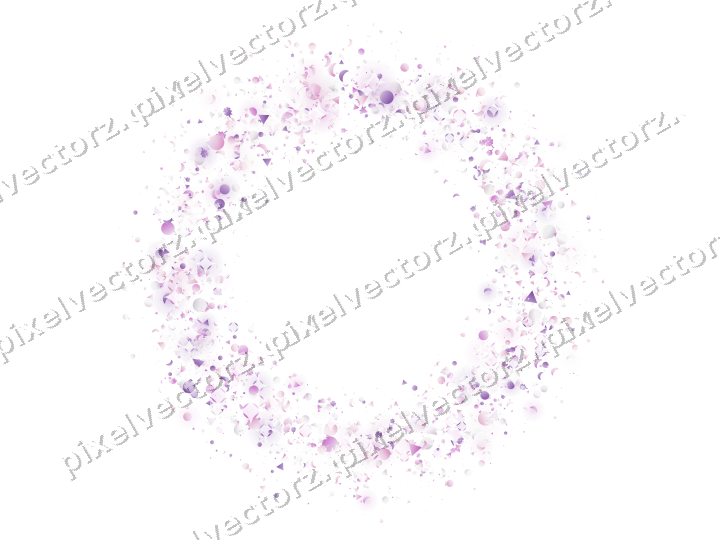 Seamless glitter wreath in magenta on a transparent background