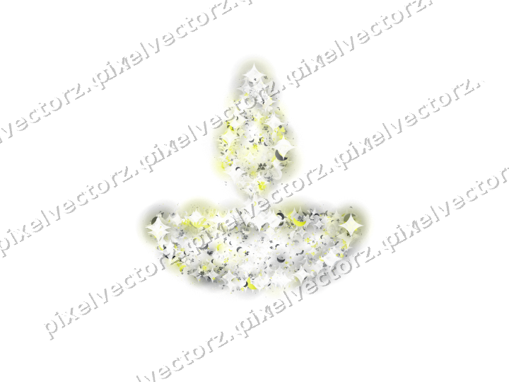 Seamless glitter diya lamp in yellow on a transparent background