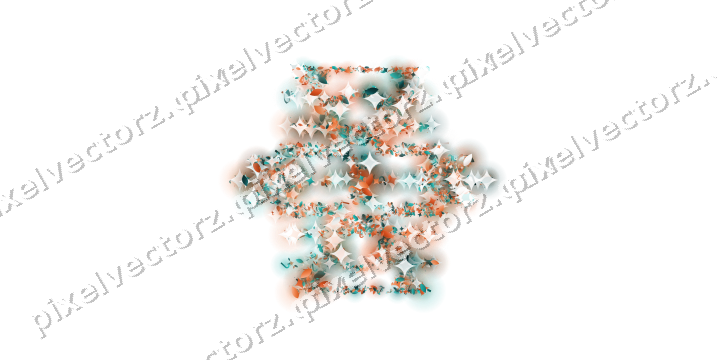 Seamless glitter snowflake in orange on a transparent background