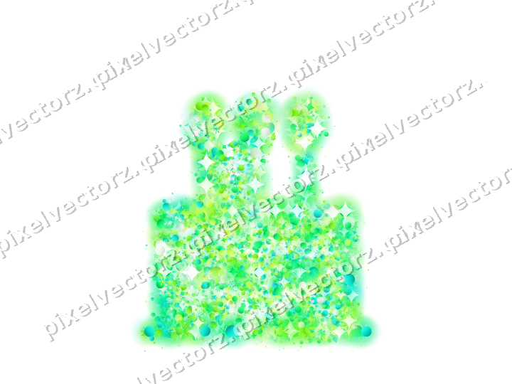 Seamless glitter birthday cake in green on a transparent background