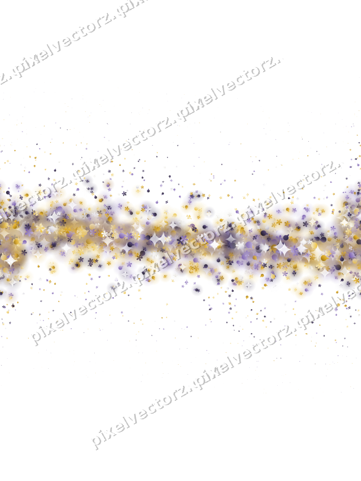 Seamless glitter band in amber and purple on a transparent background