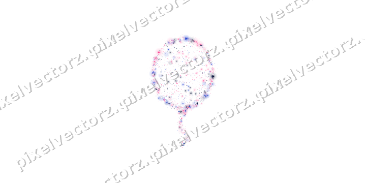 Seamless glitter balloon of leaves in pink on a transparent background