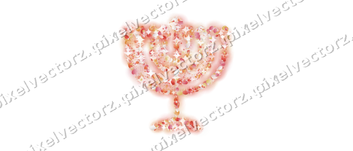Seamless glitter menorah of pumpkins on a transparent background