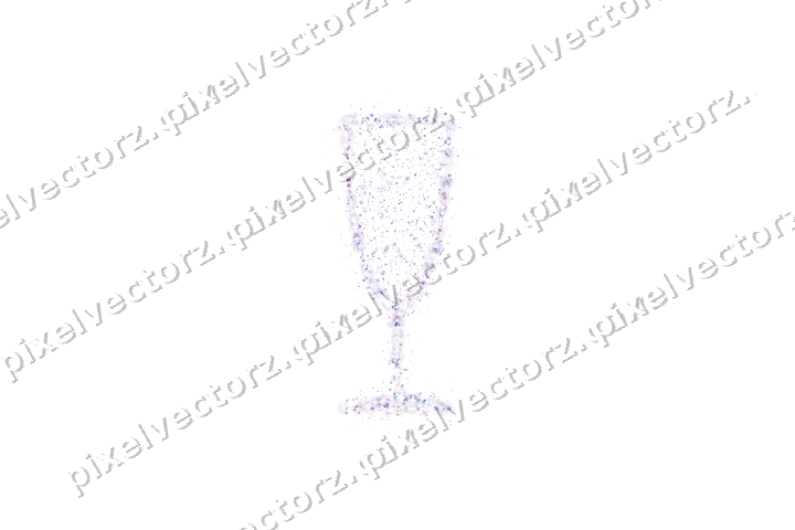 Seamless glitter champagne flute in purple on a transparent background