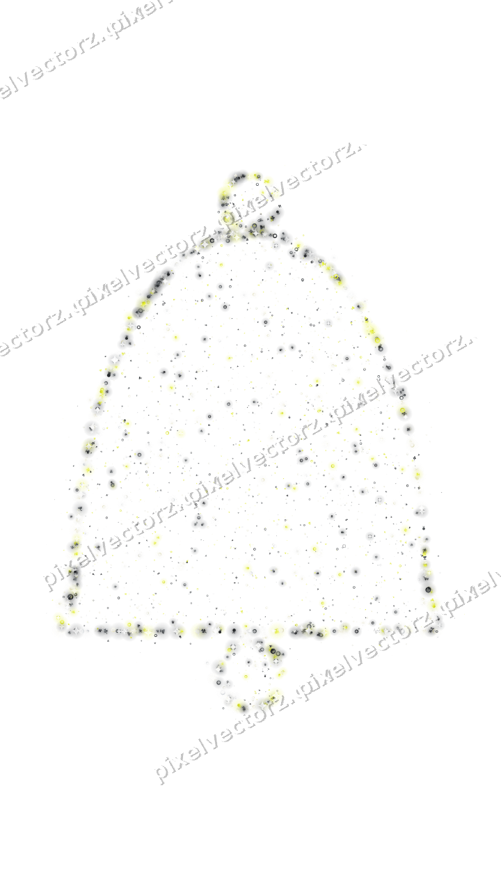 Seamless glitter bell in yellow and grey on a transparent background