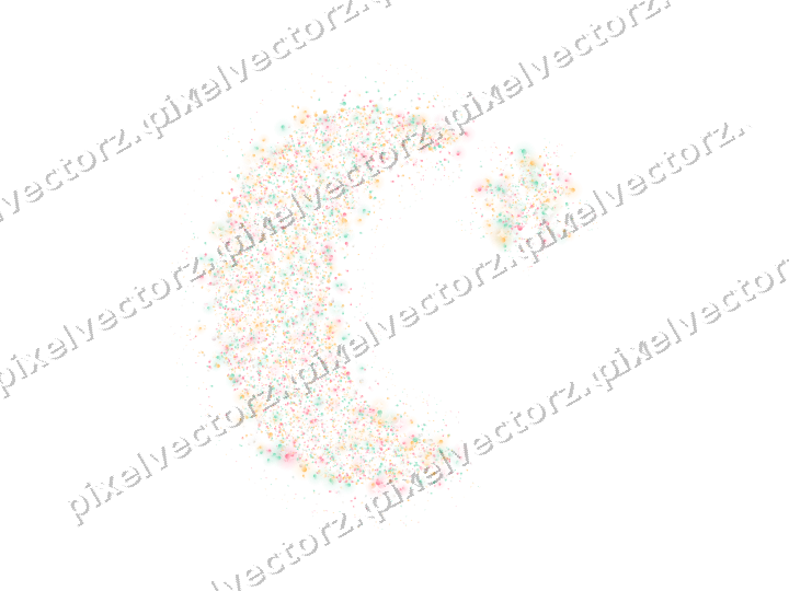 Seamless glitter crescent moon of bunnies on a transparent background