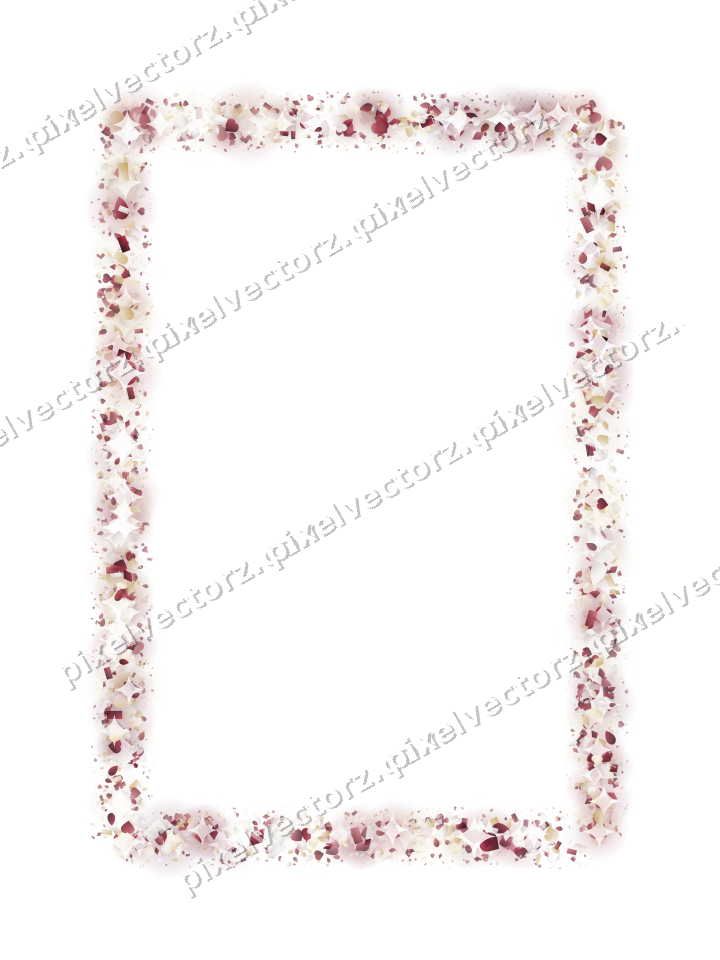 Seamless glitter frame of hearts and eggs on a transparent background