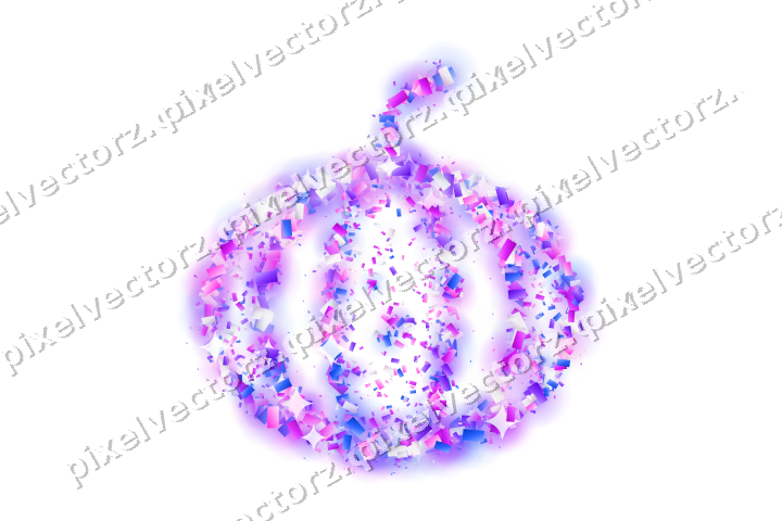 Seamless glitter pumpkin of confetti on a transparent background