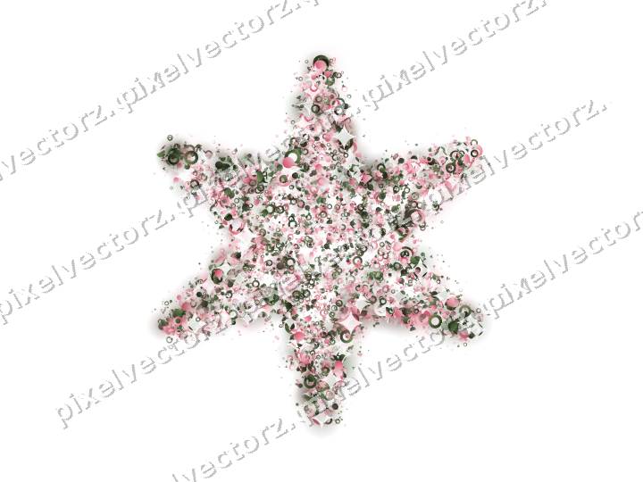 Seamless glitter star in pink on a transparent background