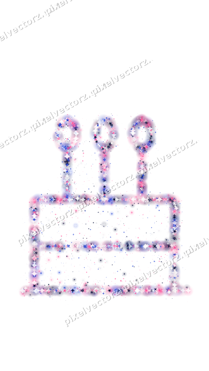 Seamless glitter birthday cake in pink on a transparent background