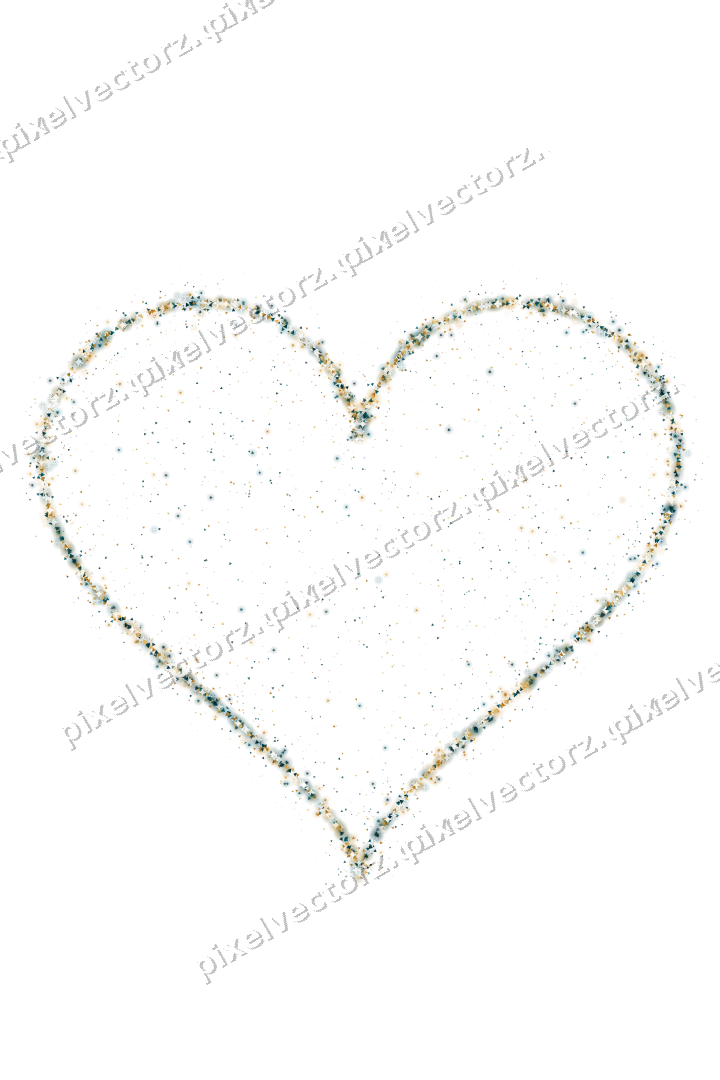 Seamless glitter heart of triangles on a transparent background