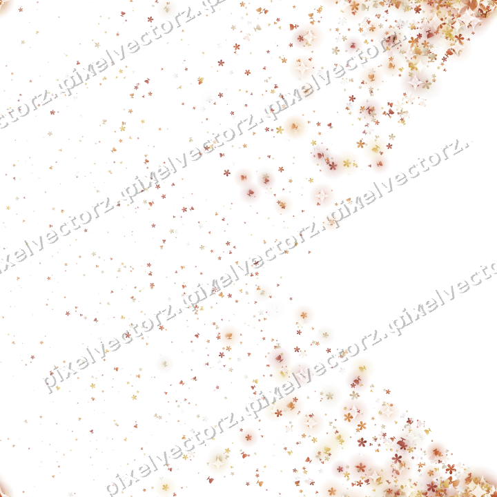 Seamless glitter corner in orange on a transparent background