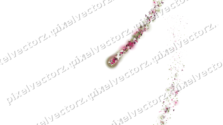 Seamless star trail in lime and pink on a transparent background