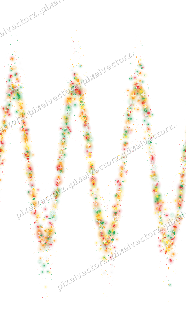 Seamless glitter wave in red and orange on a transparent background