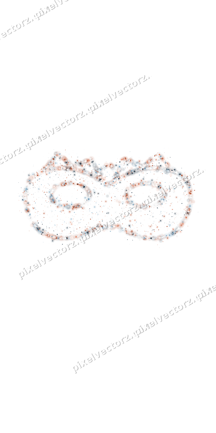 Seamless glitter carnival mask in orange on a transparent background