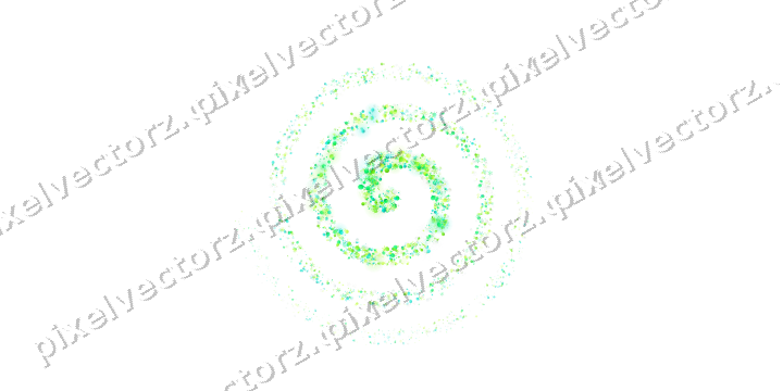 Seamless glitter spiral in green and lime on a transparent background