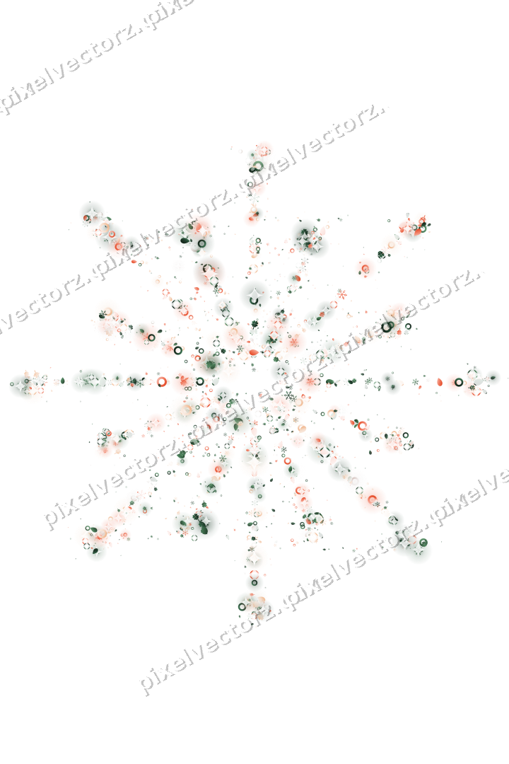 Seamless glitter firework in dark green on a transparent background