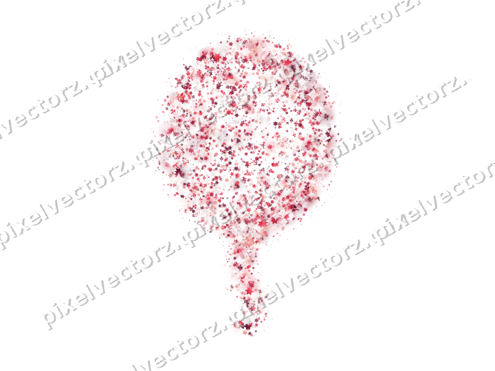 Seamless glitter balloon in pink and red on a transparent background