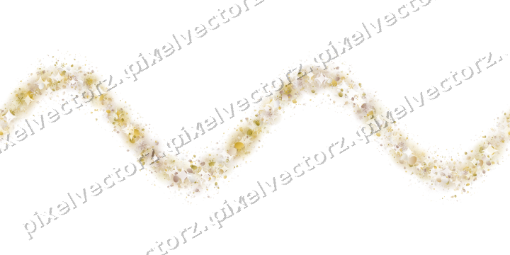 Seamless glitter wave in amber on a transparent background