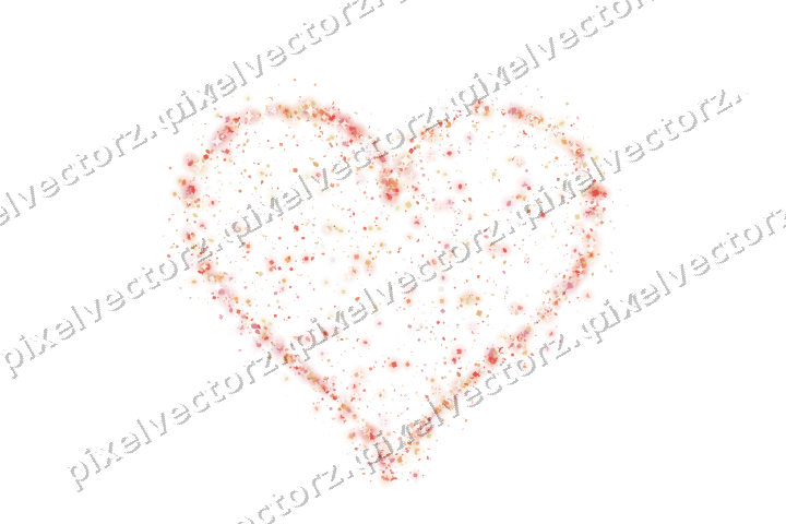 Seamless glitter heart of gifts and eggs on a transparent background