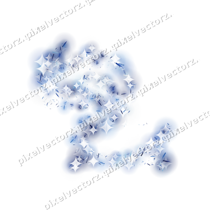 Seamless glitter dragon of shards in blue on a transparent background