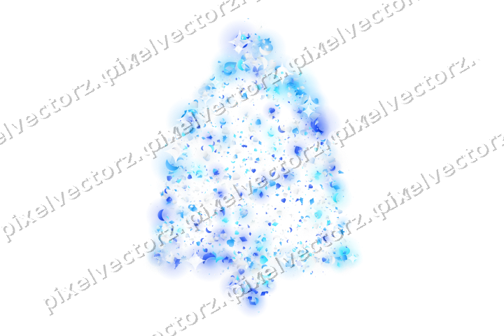 Seamless glitter bell in cyan and blue on a transparent background