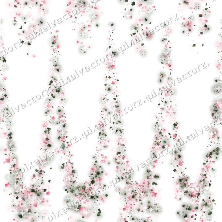 Seamless glitter garland in pink on a transparent background