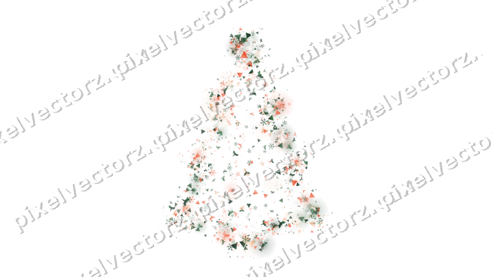 Seamless glitter christmas tree on a transparent background