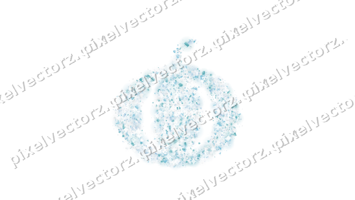 Seamless glitter pumpkin in cyan on a transparent background