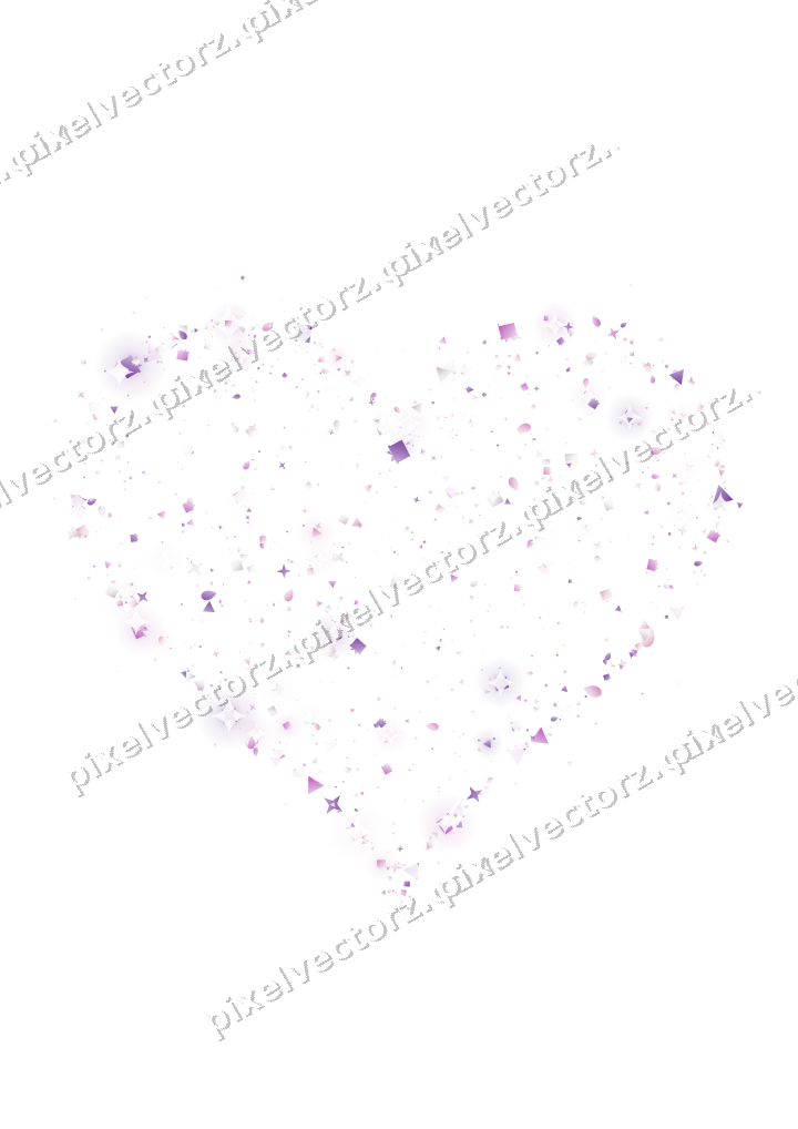 Seamless glitter heart of stars and gifts on a transparent background
