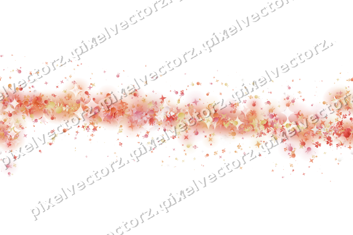 Seamless glitter band of stars and bunnies on a transparent background
