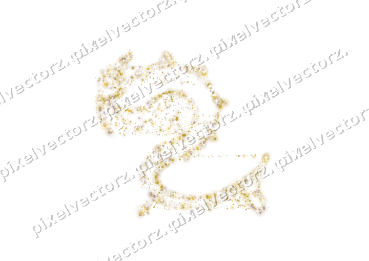 Seamless glitter dragon in amber on a transparent background