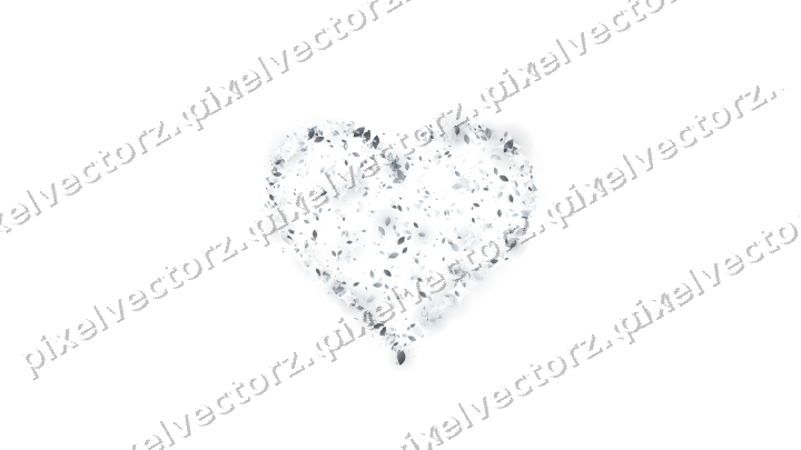 Seamless glitter heart of droplets on a transparent background