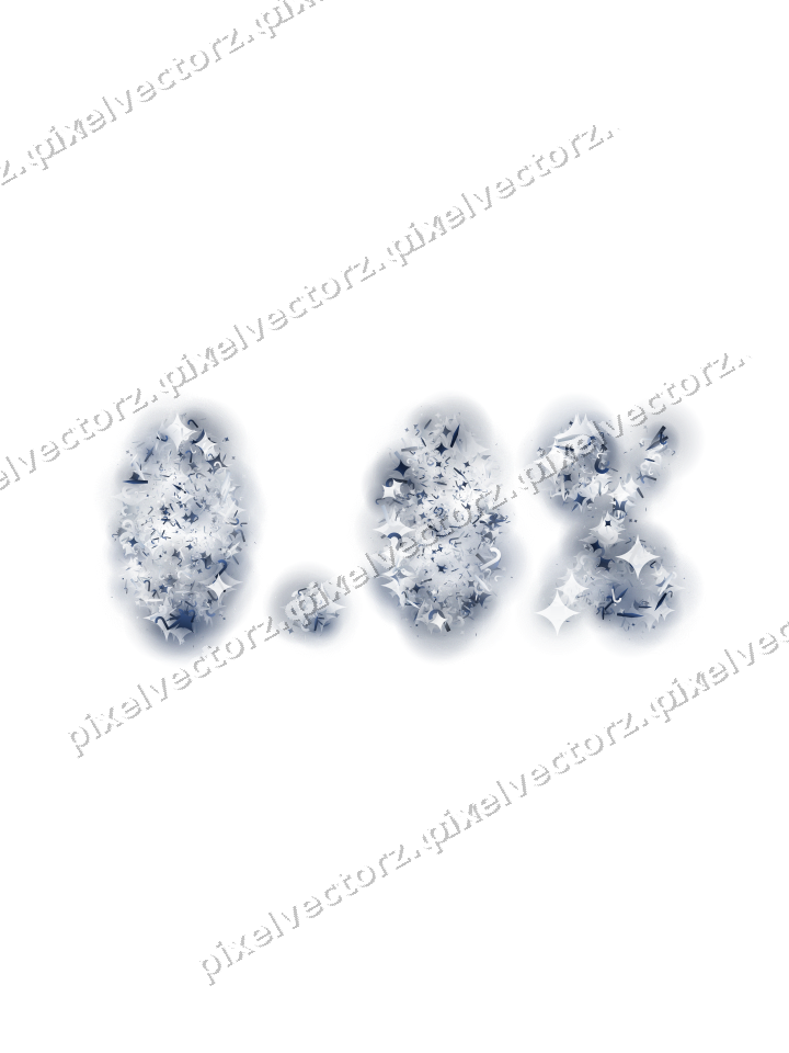 Seamless glitter number 0.0% in dark blue on a transparent background