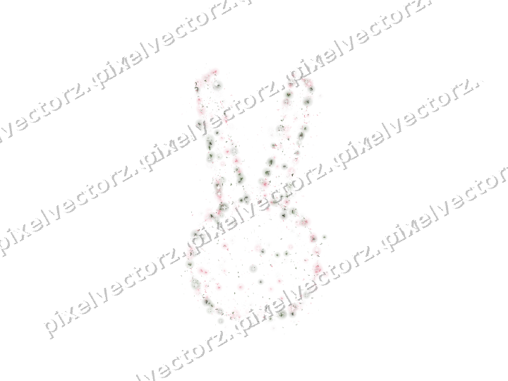 Seamless glitter easter bunny in pink on a transparent background