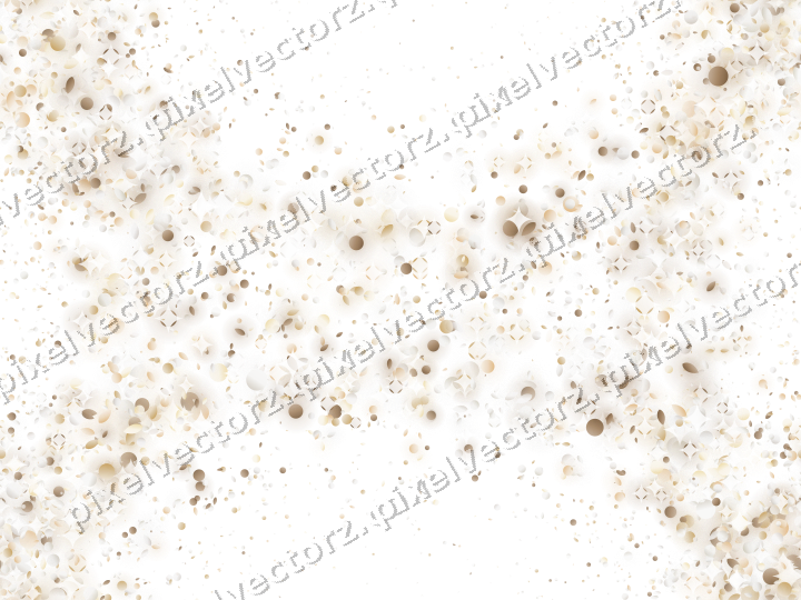 Seamless glitter wreath of leaves and dots on a transparent background
