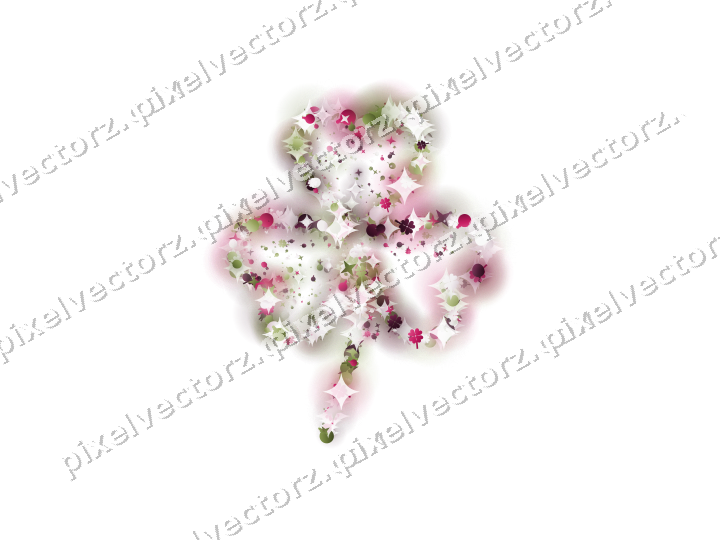 Seamless glitter shamrock in lime and pink on a transparent background