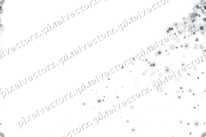 Nahtloser Glitzerfächer aus Sternen und Herzen auf transparentem Grund