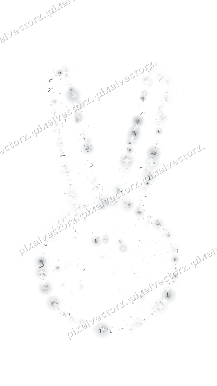 Seamless glitter easter bunny in pale blue on a transparent background