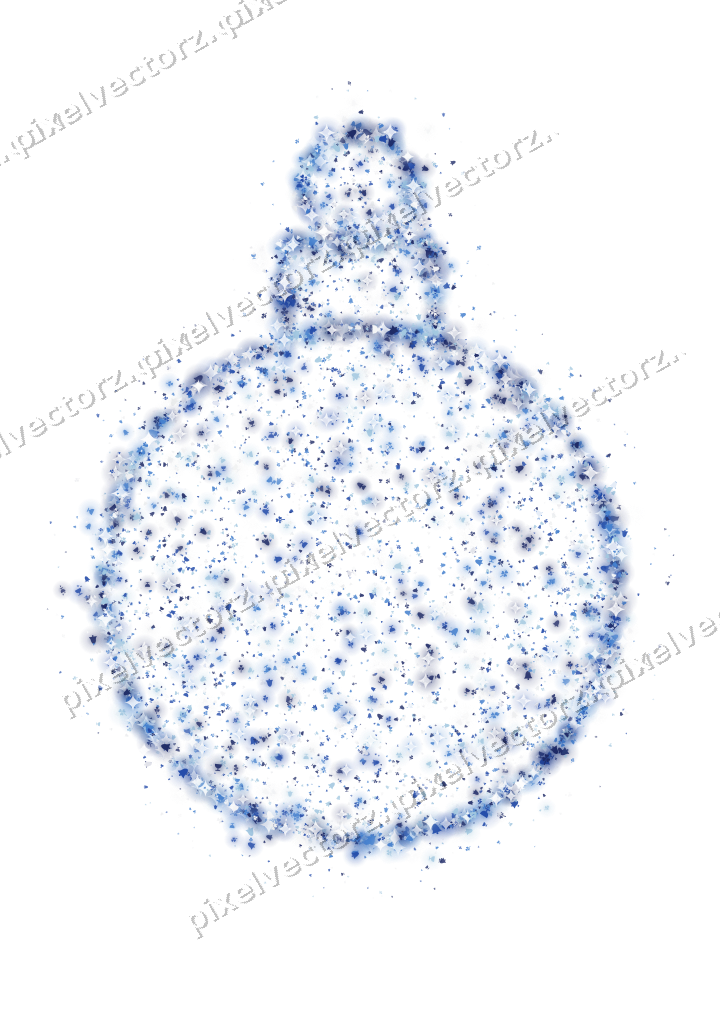 Seamless glitter bauble in blue and cyan on a transparent background
