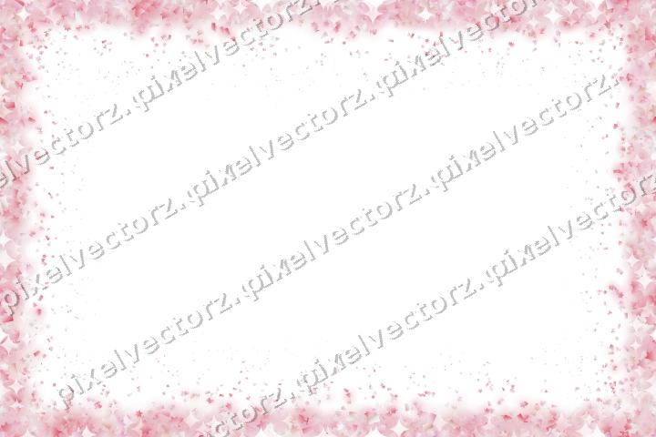 Seamless glitter vignette in pale pink on a transparent background