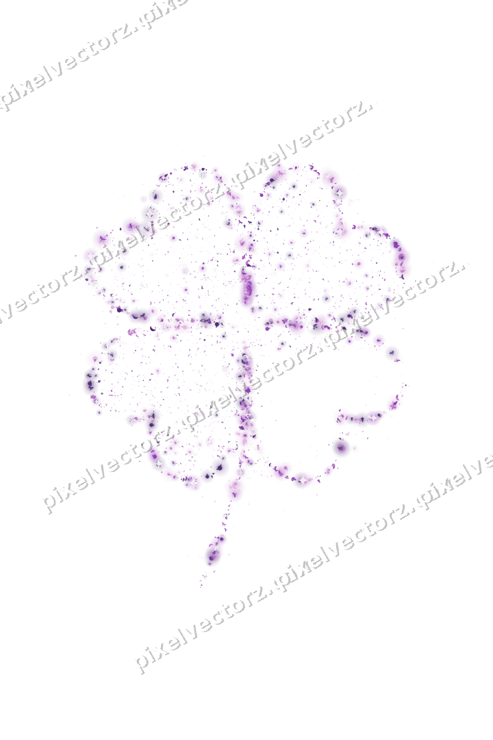 Seamless glitter four leaf clover on a transparent background