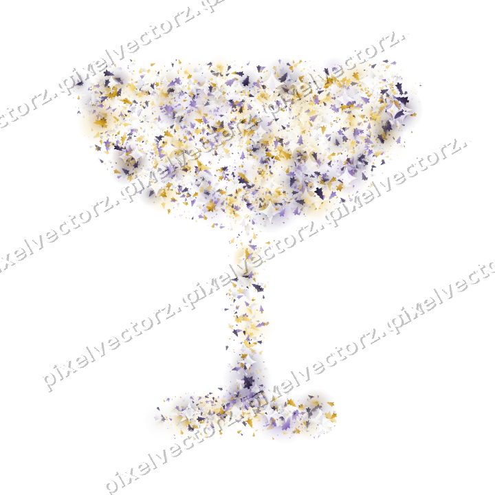 Seamless glitter champagne coupe in amber on a transparent background