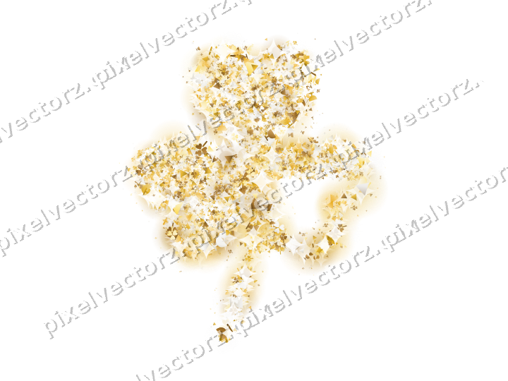 Seamless glitter shamrock on a transparent background
